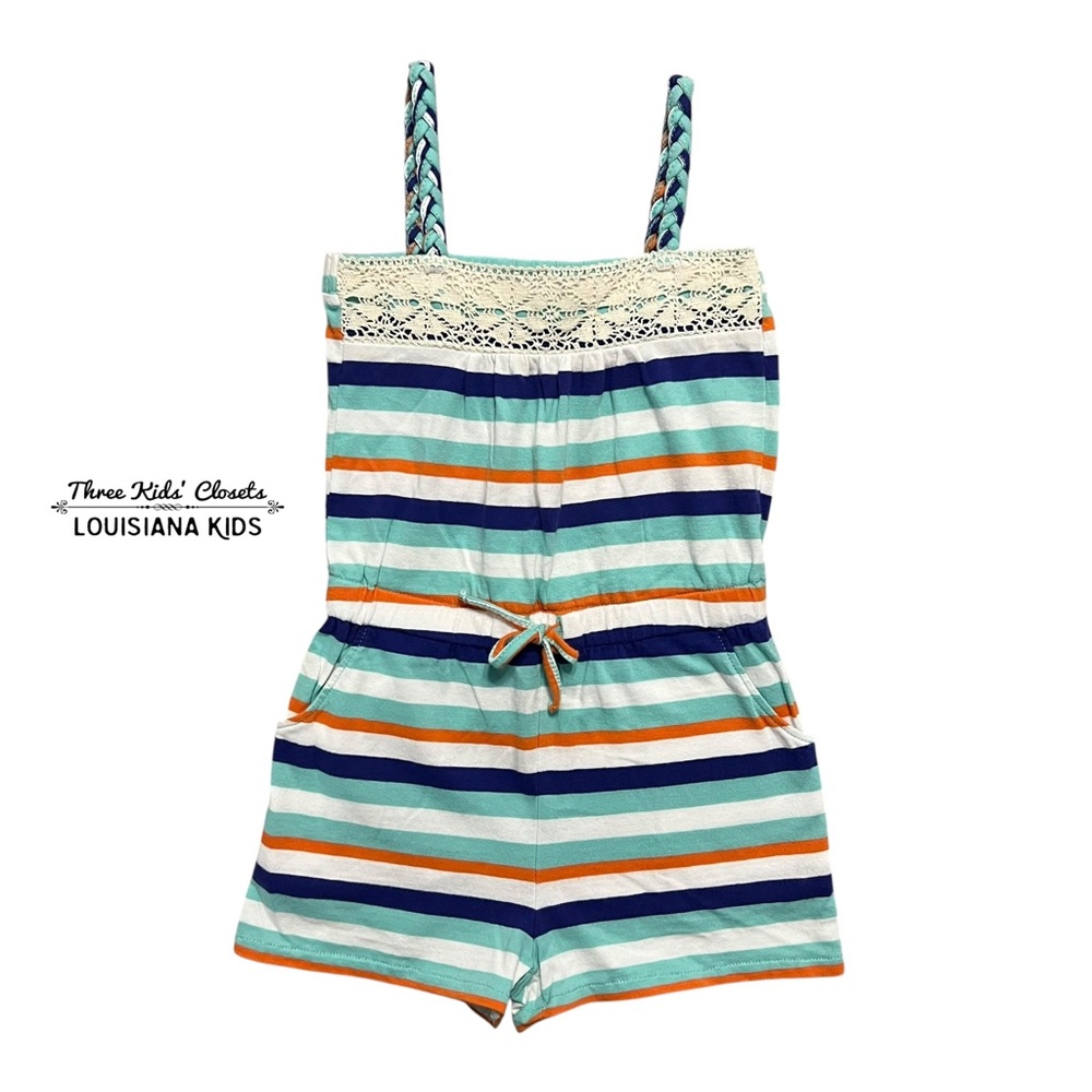Tucker + Tate 3Y Stripes & Lace Romper